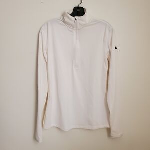 Nike Dri-fit White Mockneck Half Zip Long Sleeve Pullover Size L